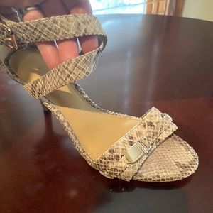 Coach strappy snakeskin heels Size 7